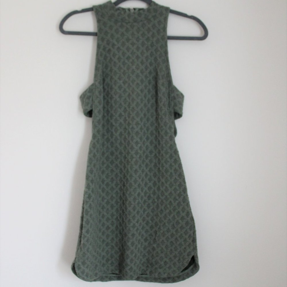 Green Knit Patterned cutout Dress